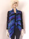 Prachtige transparante zijden sjaal zwart paars groen blauw van CRÊPE CHIFFON, handgeverfd met natuurvriendelijke verfstoffen