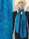 Turquoise viscose sjaal met kleurrijke stiksels
