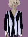 AANBIEDING! Mooi zwart-wit jasje van ribfluweel, maat XL en XXL