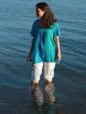 Aqua viscose blouse, korte mouw, lekker luchtige blouse