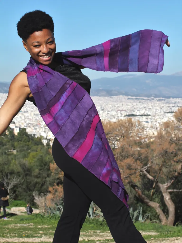 Paarse viscose sjaal