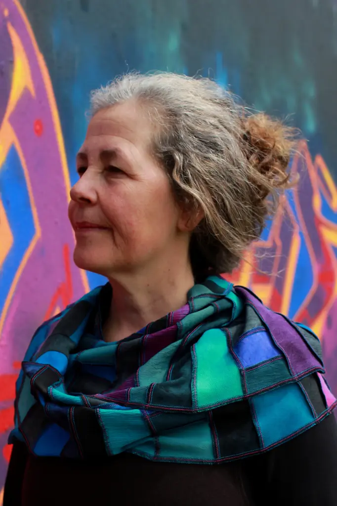 grijs-blauw-paars-zeegroene viscose sjaal