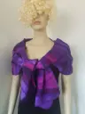 Paarse zijden sjaal, handgeverfd, handgemaakt