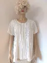 Heerlijke zomerse blouse, wit en gebroken wit, verschillende soorten viscose