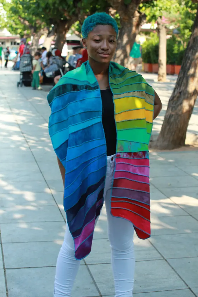 Super-rainbow viscose sjaal