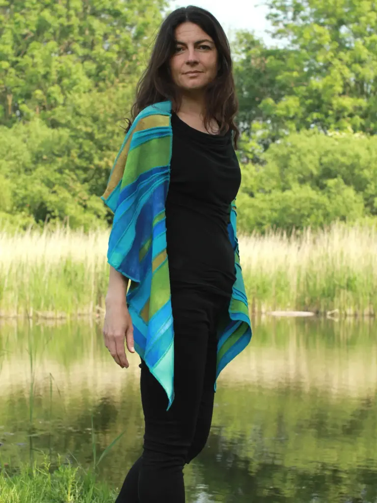 viscose sjaal mosgroen zeegroen turquoise kobalt blauw