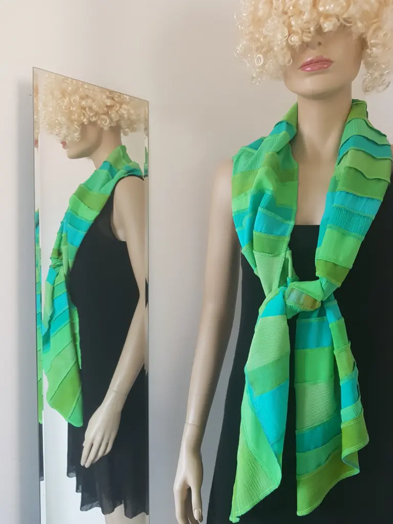 Frisse lime en zeegroen viscose sjaal