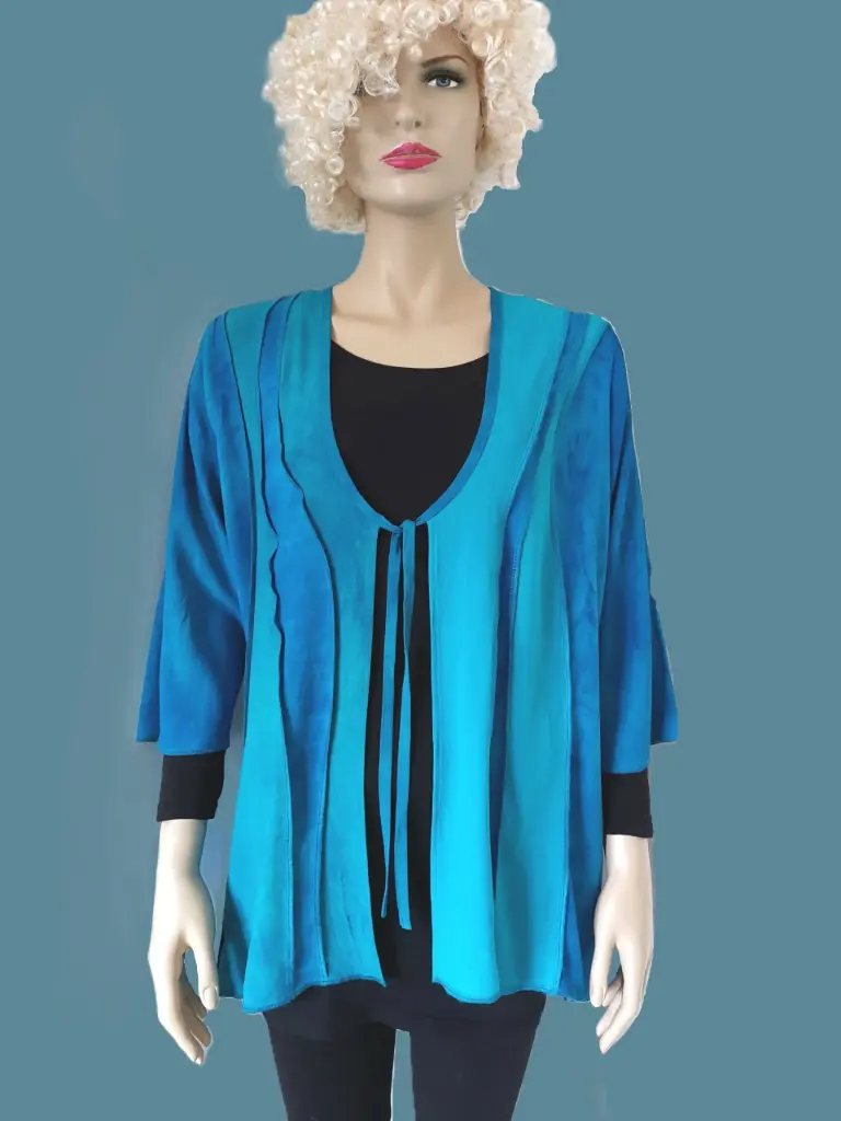 AANBIEDING!! Viscose vest met verticaal golvende banen