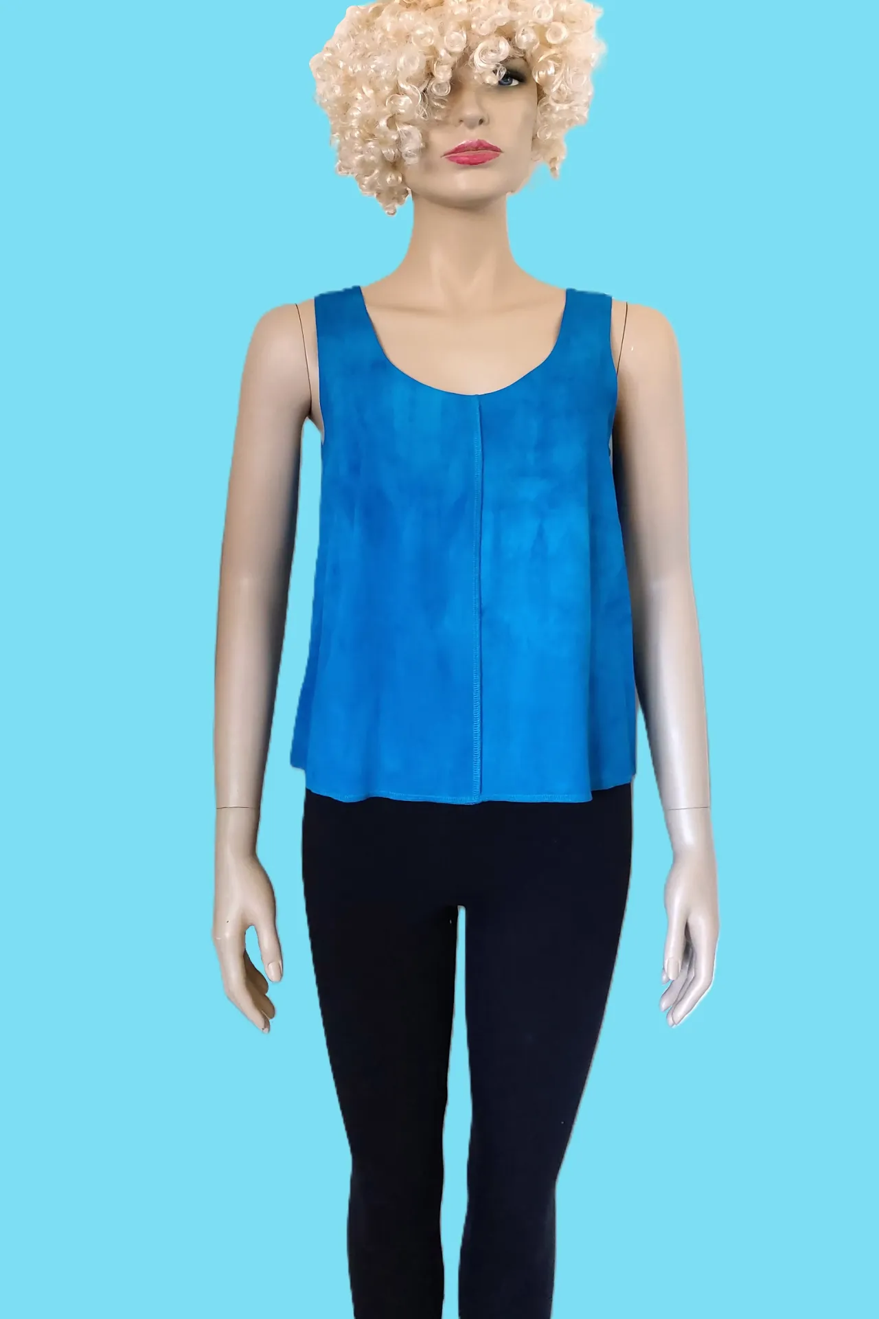 Zomers viscose hemdje, turquoise (S, zeegroen)
