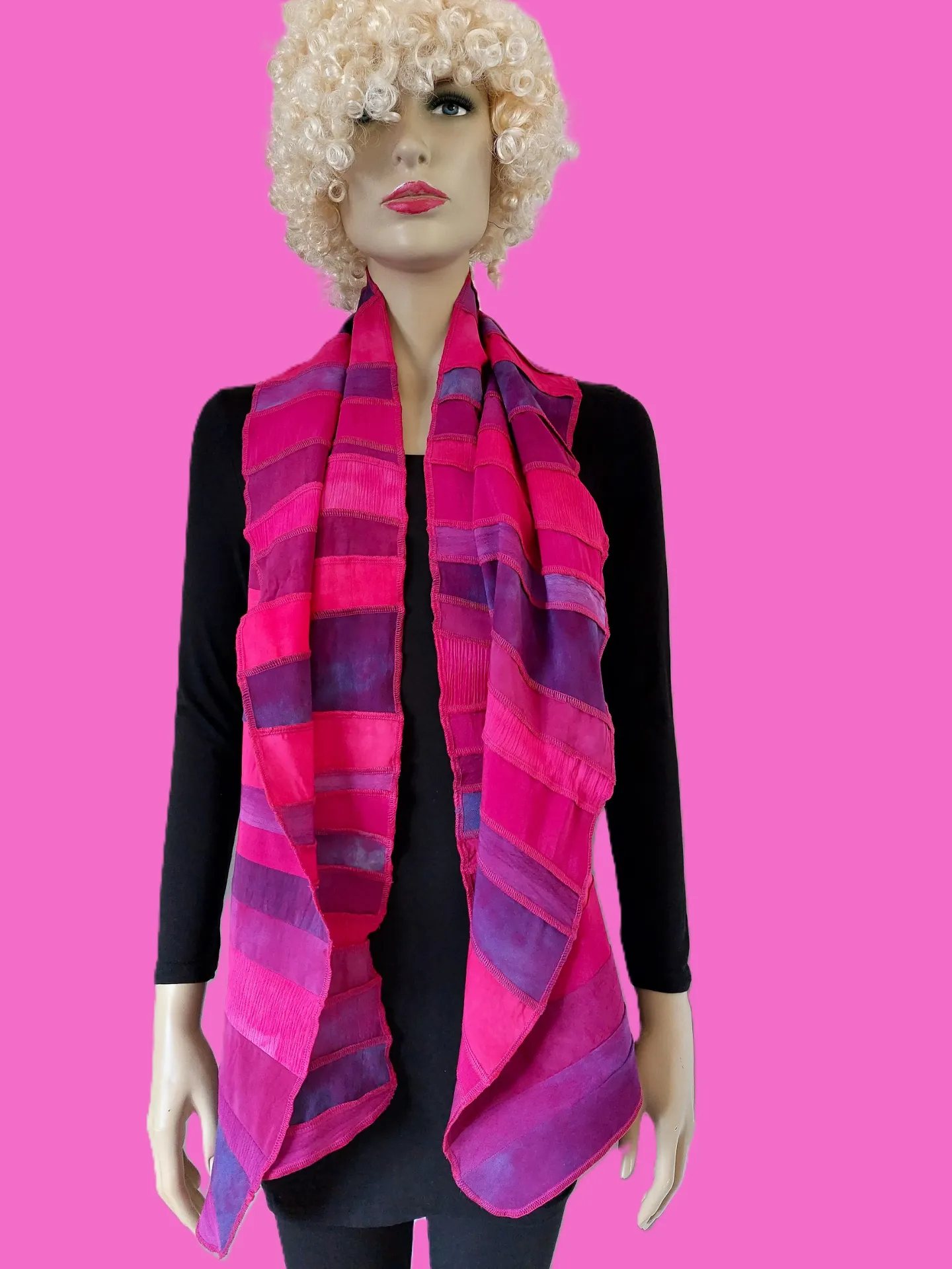 Cyclaam fuchsia paarse viscose sjaal