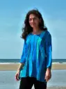 Viscose blouse met golvende banen