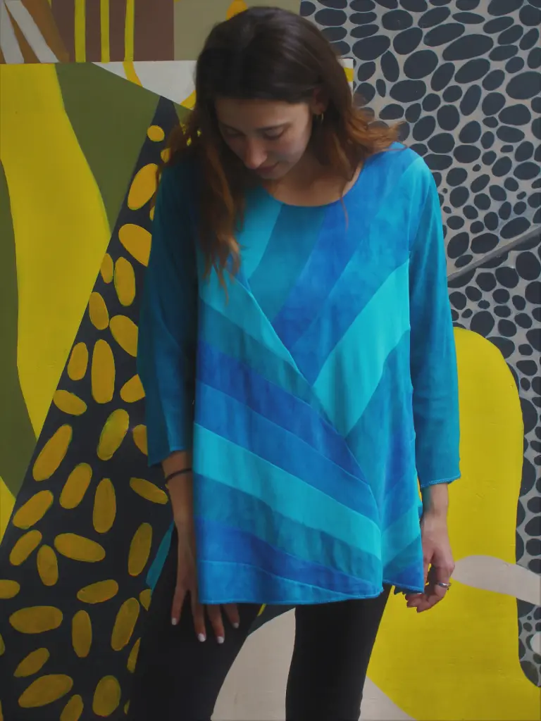 Viscose blouse met mooie lijnen