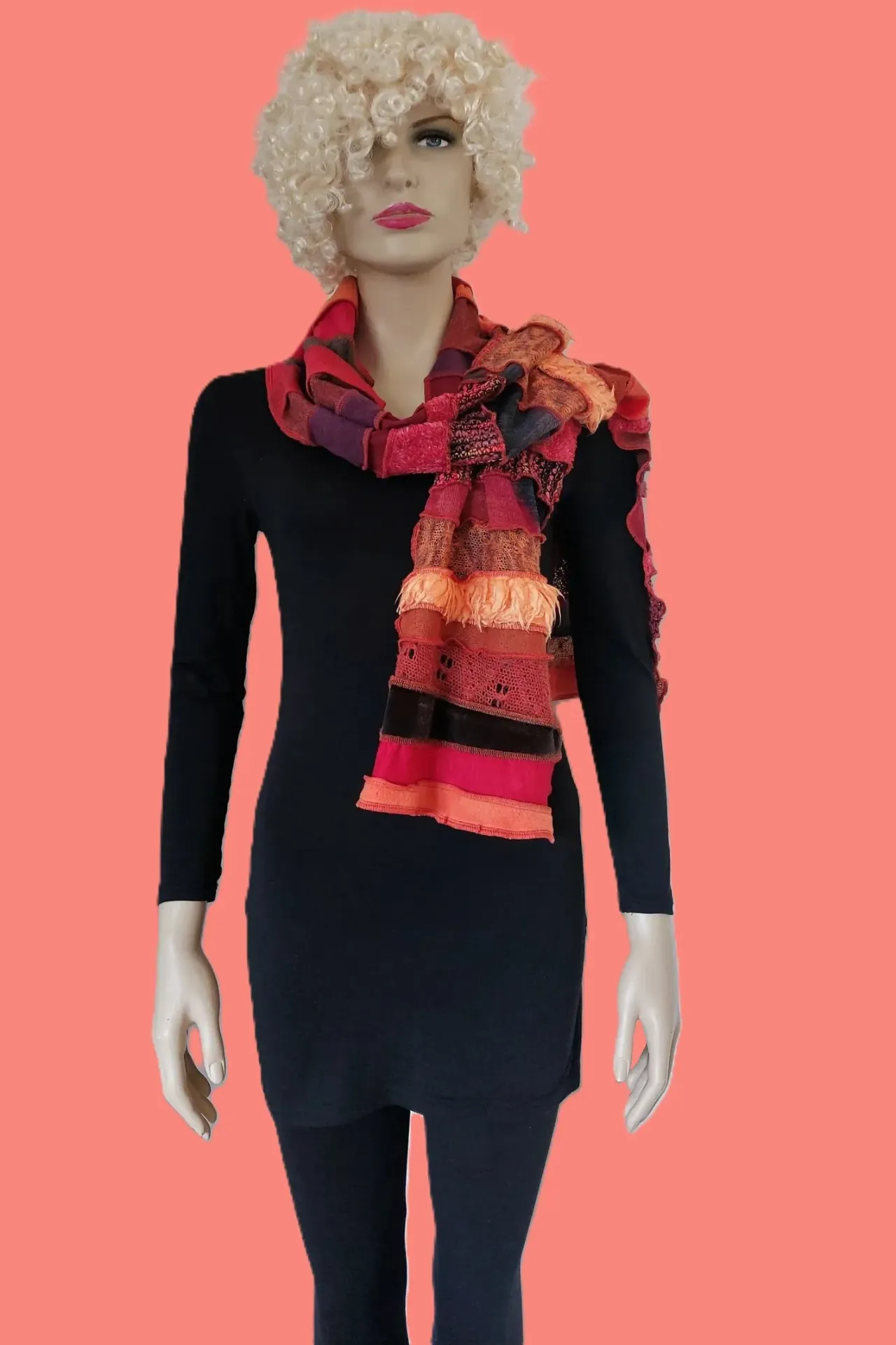 lekker warme rood-oranje-roestbruine sjaal