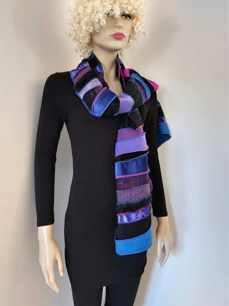 lekker warme paars-lila-blauw-fuchsia sjaal